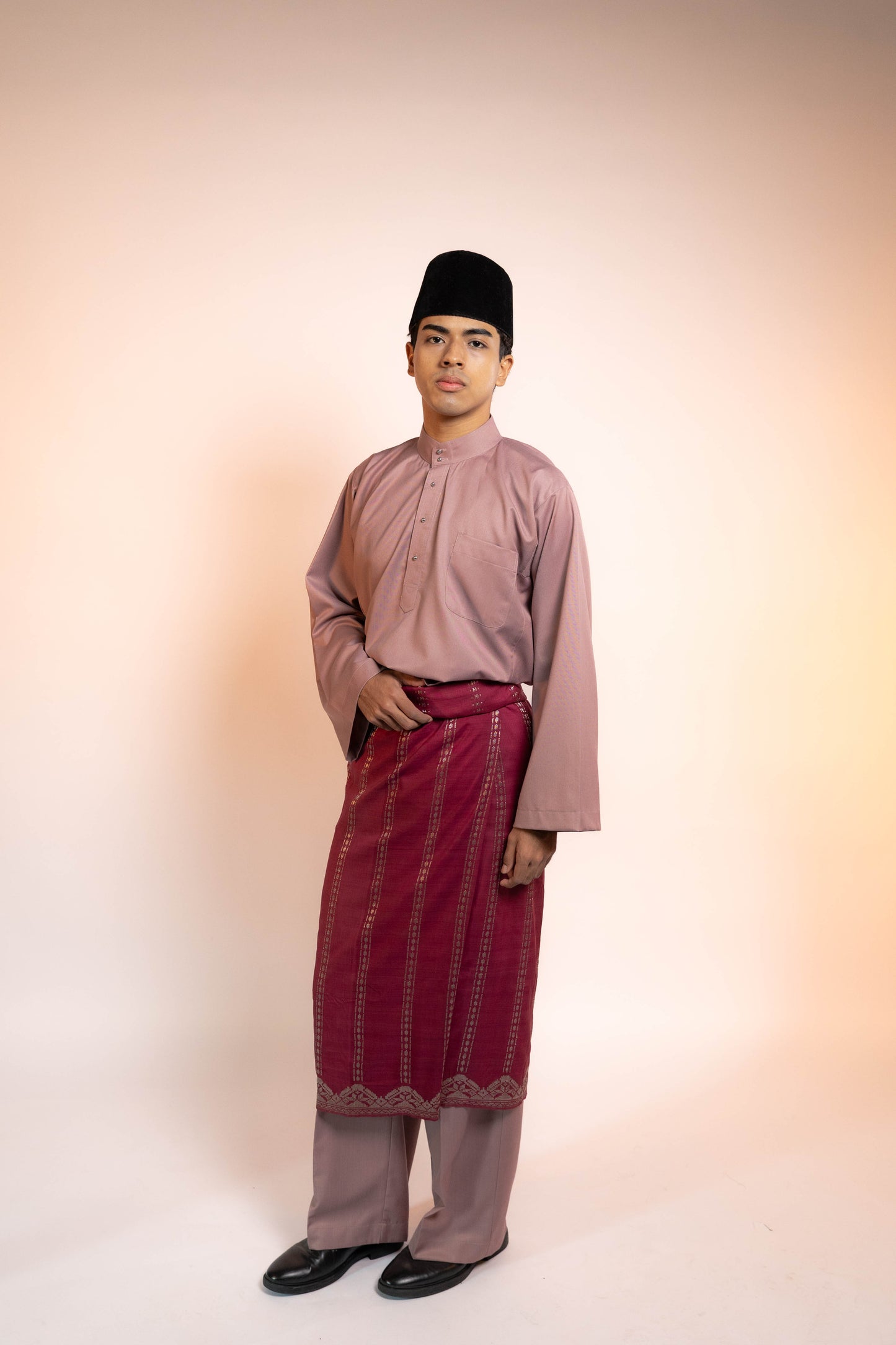 Baju Kurung Lelaki Cekak Musang [Dusty Pink]