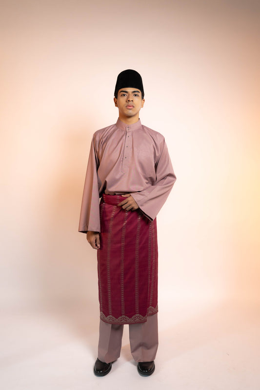 Baju Kurung Lelaki Cekak Musang [Dusty Pink]