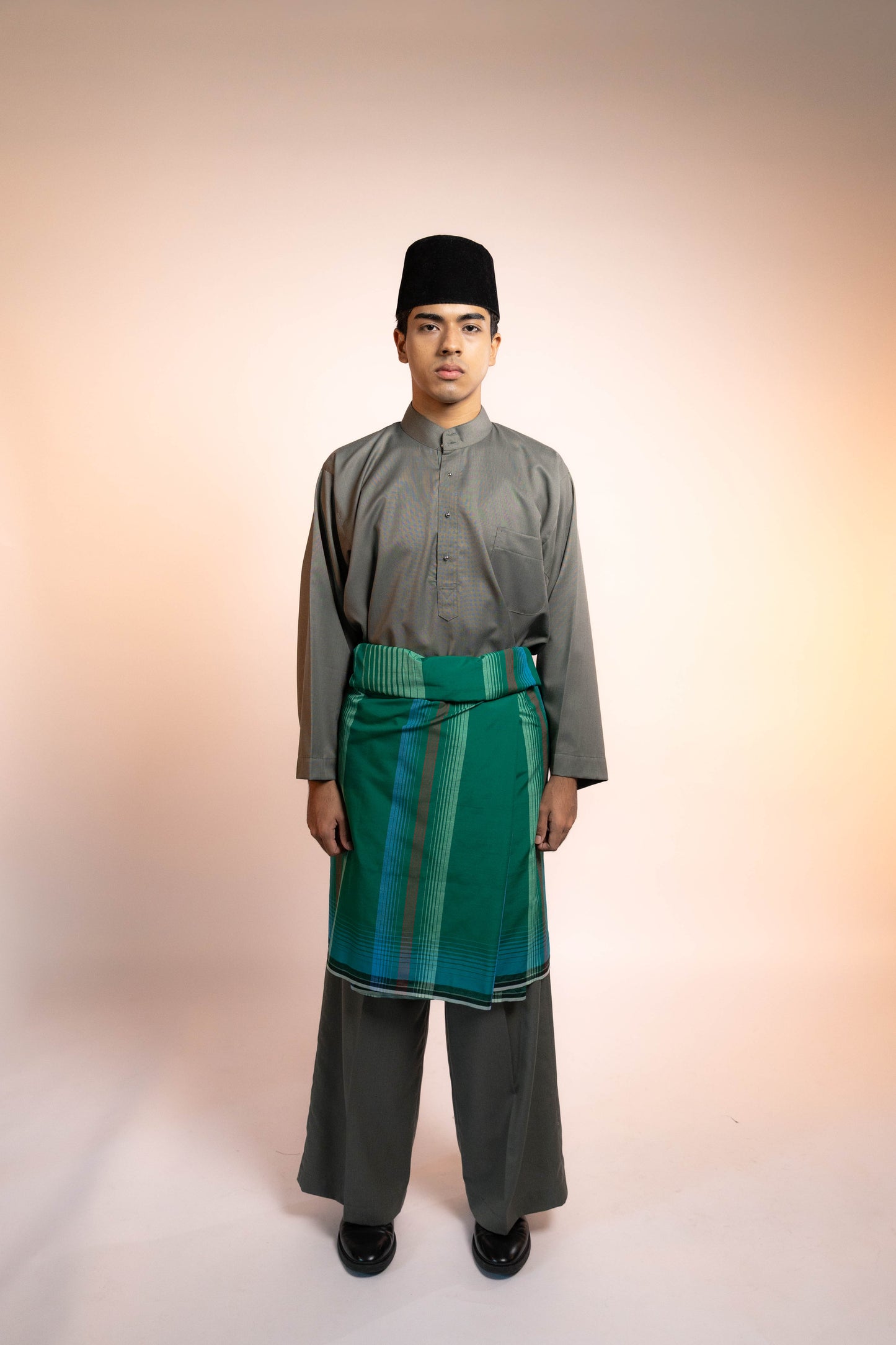 Baju Kurung Lelaki Cekak Musang [Olive-Teal]