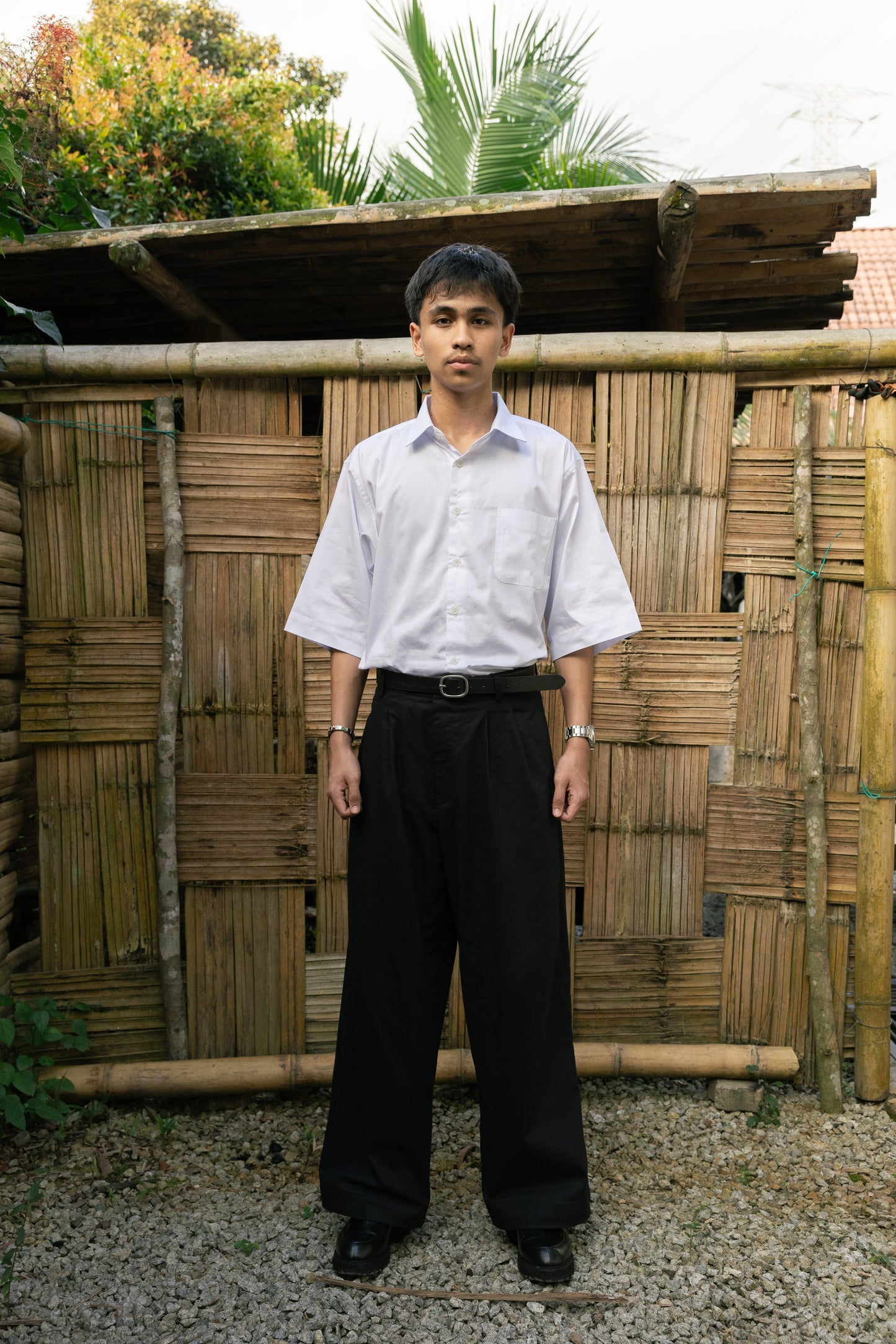 Vintage-Style Men's Trousers [Hitam]