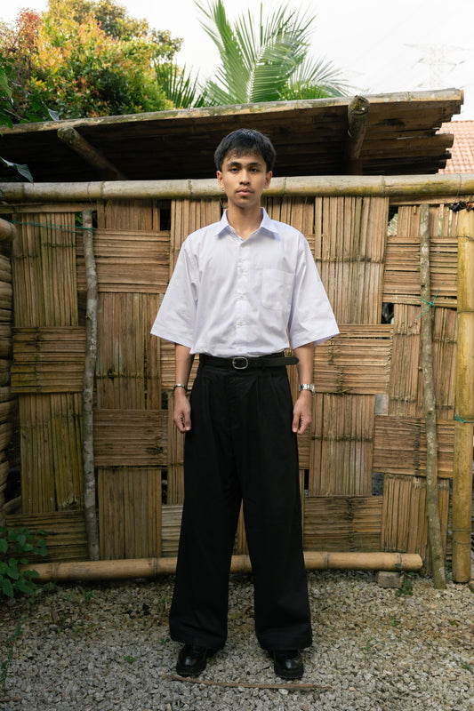 Vintage-Style Men's Trousers [Hitam]