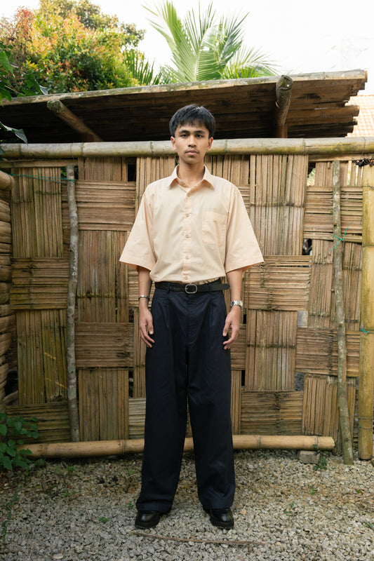 Vintage-Style Men's Trousers [Biru Laut]